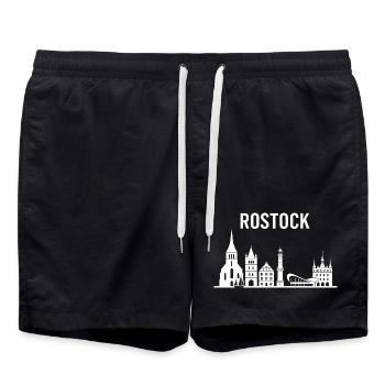 Lettrage et ligne d’horizon de Rostock - Short de bain - noir - Devant - AI Model Male 185 light (185cm)