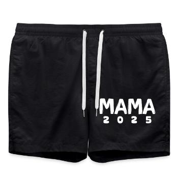 Maman 2025 - Naissance et maternité - Short de bain - noir - Devant - AI Model Male 185 light (185cm)