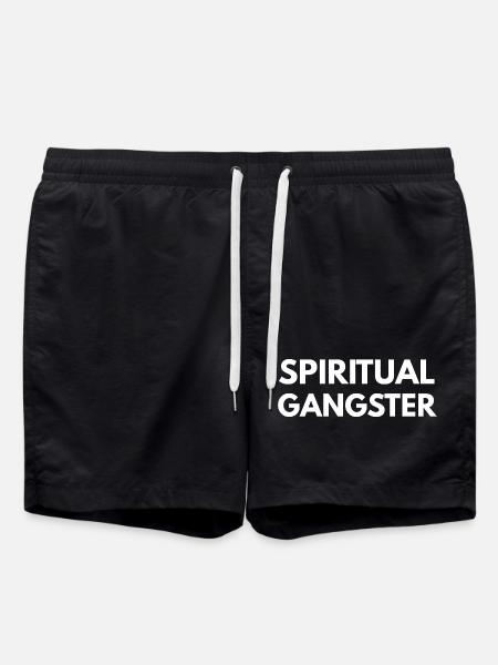 SPIRITUAL GANGSTER WHITE - Swim Trunks - black