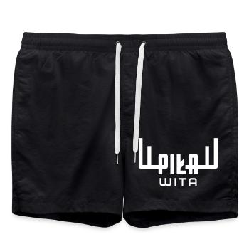 Saw welcomes you. Town of Piła Deer Logo - Swim Trunks - black - Front - AI Model Male 185 light (185cm)