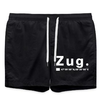 Coordonnées Zoug Suisse Zuger Zugerin - Short de bain - noir - Devant - AI Model Male 185 light (185cm)