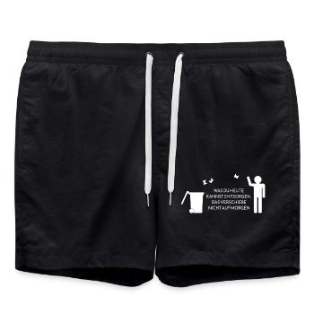 entsorgen - Badeshorts - Schwarz - Vorne - AI Model Male 185 light (185cm)