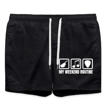 Week-end des guitaristes - Short de bain - noir - Devant - AI Model Male 185 light (185cm)