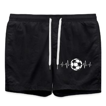 Fußball mit Herzschlag - Fußballer und Vereine - Badeshorts - Schwarz - Vorne - AI Model Male 185 light (185cm)