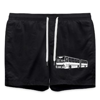 Legendary Articulated Bus Retro - Swim Trunks - black - Front - AI Model Male 185 light (185cm)
