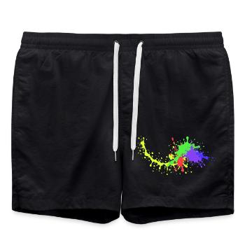 Conception de fête colorée Underground - Short de bain - noir - Devant - AI Model Male 185 light (185cm)