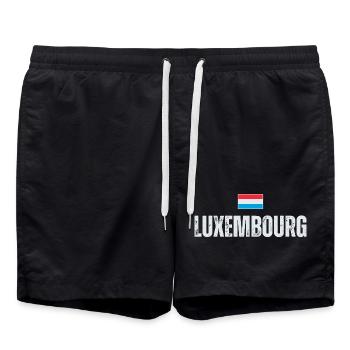 Flag of Luxembourg, Luxembourg pride - Swim Trunks - black - Front - AI Model Male 185 light (185cm)