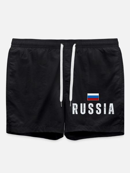 Russian flag, Russian pride - Swim Trunks - black