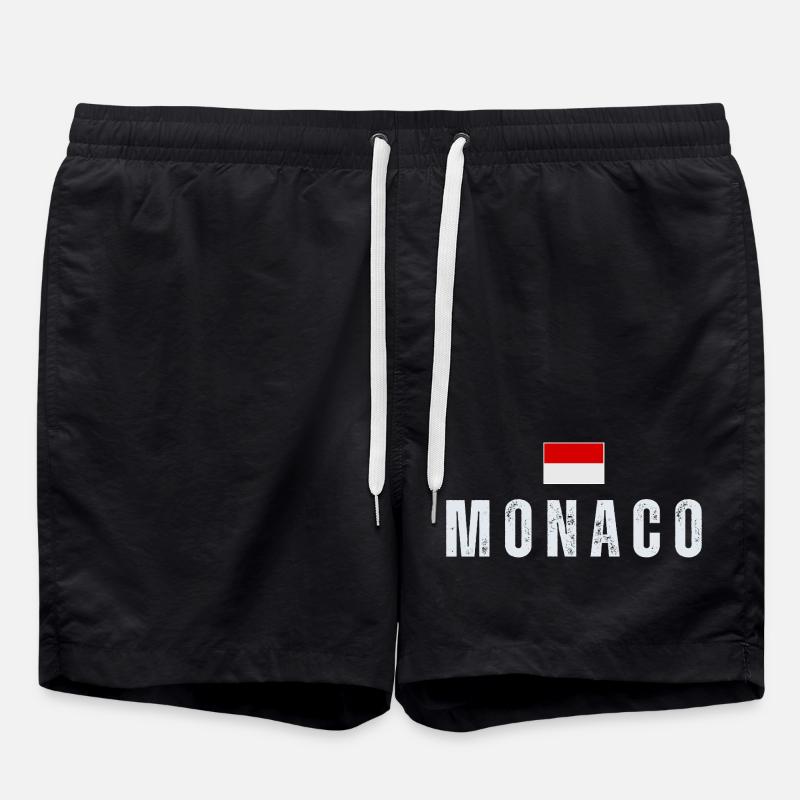 Monaco flag, Monegasque pride - Swim Trunks - black