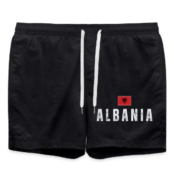 Drapeau albanais, fierté albanaise - Short de bain - noir - Devant - AI Model Male 185 light (185cm)