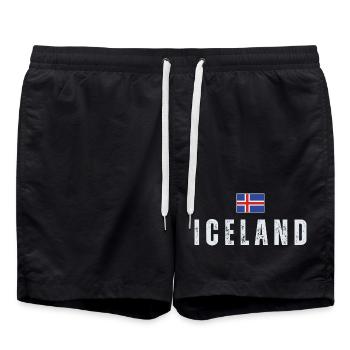 Icelandic Pride, Icelandic flag - Swim Trunks - black - Front - AI Model Male 185 light (185cm)