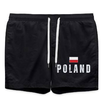 Fierté polonaise, drapeau polonais - Short de bain - noir - Devant - AI Model Male 185 light (185cm)