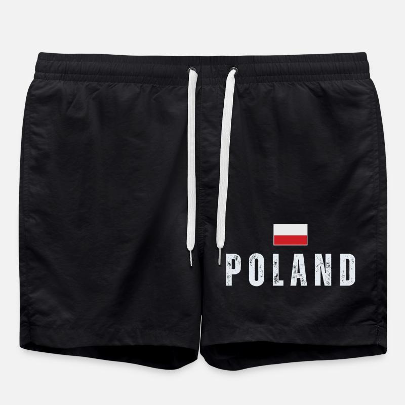 Polish pride, Polish flag - Swim Trunks - black