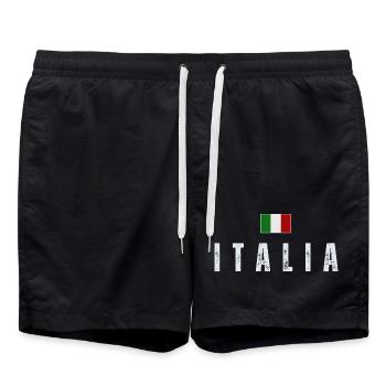 Drapeau italien, fierté italienne - Short de bain - noir - Devant - AI Model Male 185 light (185cm)