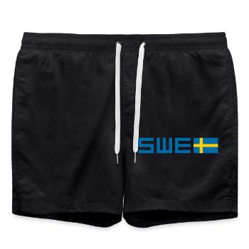 Schweden - Badeshorts - Schwarz - Vorne - AI Model Male 185 light (185cm)