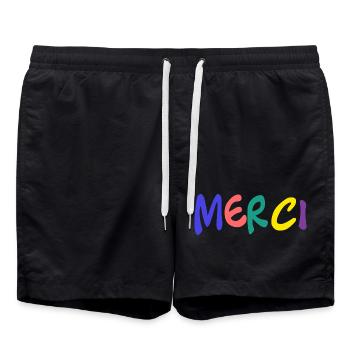 VIELEN DANK. GELIEBTE. MEISTER. DANKE HERRIN - Badeshorts - Schwarz - Vorne - AI Model Male 185 light (185cm)