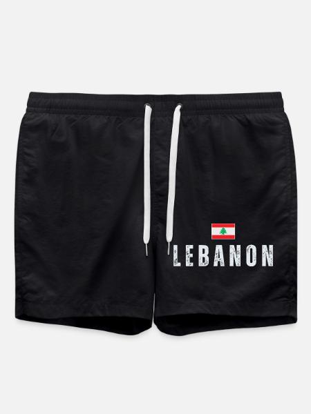 Fier drapeau libanais du Liban - Short de bain - noir