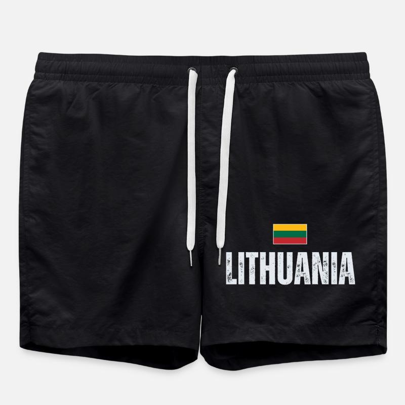 Lithuanian pride, flag of Lithuania - Swim Trunks - black