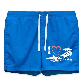 J’aime les avions - Symbole de l’aviation et des pilotes - Short de bain - cobalt blue - Devant
