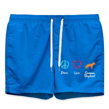 Frieden Liebe Schäferhund - Badeshorts - Cobalt blue - Vorne