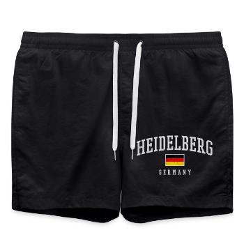 Heidelberg, Allemagne, Typographie - Short de bain - noir - Devant - AI Model Male 185 light (185cm)