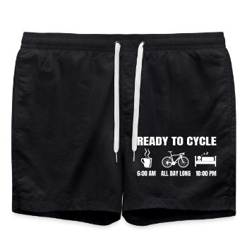 Lustige Radfahrer Routine - Badeshorts - Schwarz - Vorne - AI Model Male 185 light (185cm)