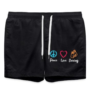 Peace Love Boxing - Swim Trunks - black - Front - AI Model Male 185 light (185cm)