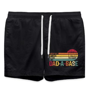 Voiture rétro papa blague T-Shirt Design - Short de bain - noir - Devant - AI Model Male 185 light (185cm)