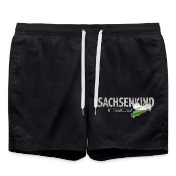 Sachsenkind inside - Sachsen - Badeshorts - Schwarz - Vorne - AI Model Male 185 light (185cm)