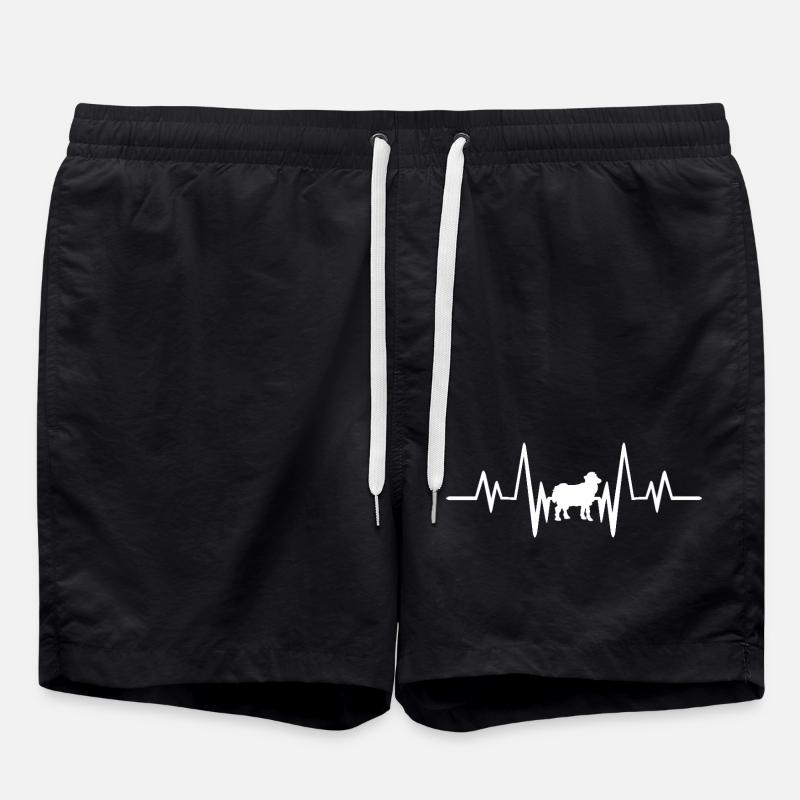 Schaf-Herzschlag - Badeshorts - Schwarz