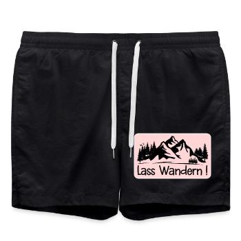 WANDERN URLAUB - BERGE NATUR - Badeshorts - Schwarz - Vorne - AI Model Male 185 light (185cm)