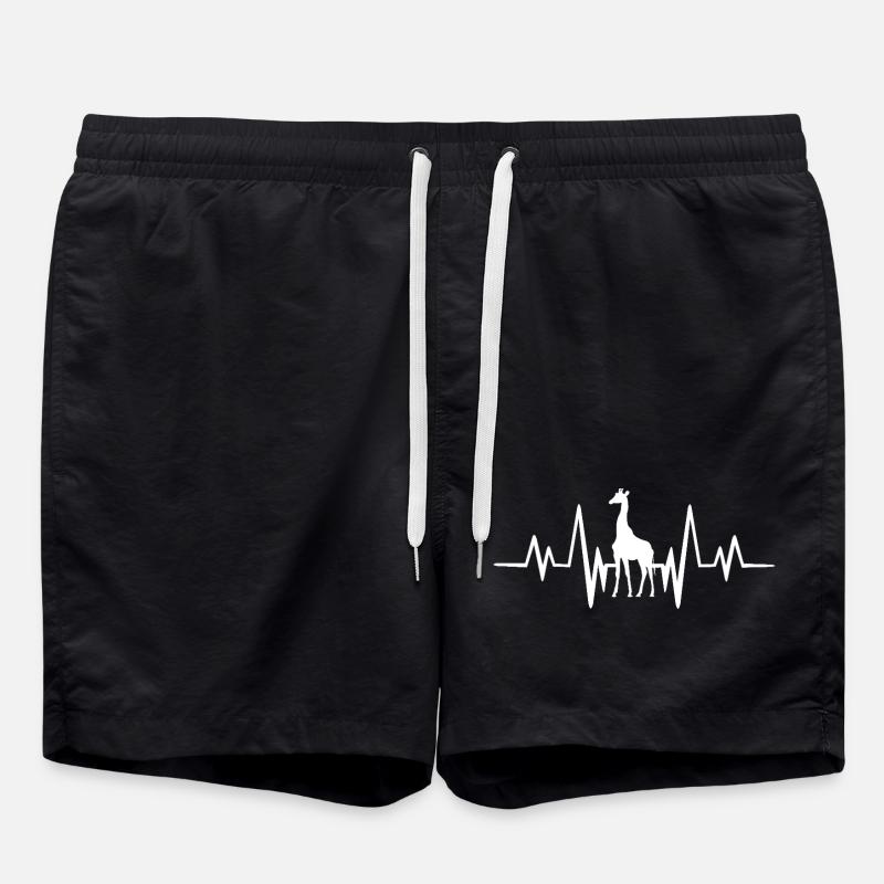 Giraffe Herzschlag - Badeshorts - Schwarz