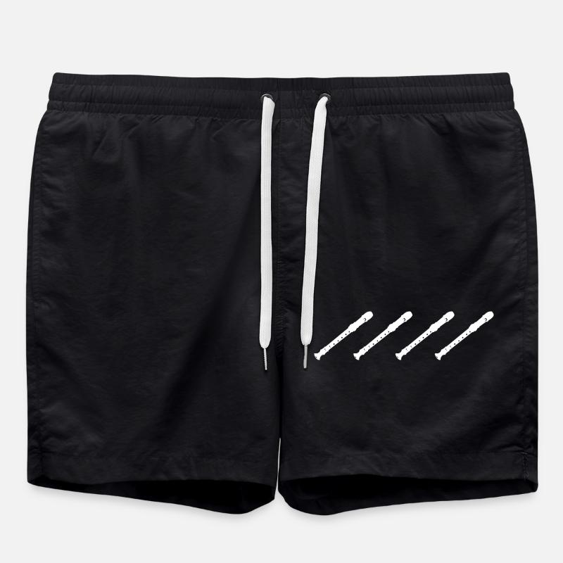 Retro Flutes - Swim Trunks - black
