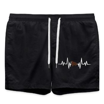 Bear heartbeat - Badeshorts - Schwarz - Vorne - AI Model Male 185 light (185cm)