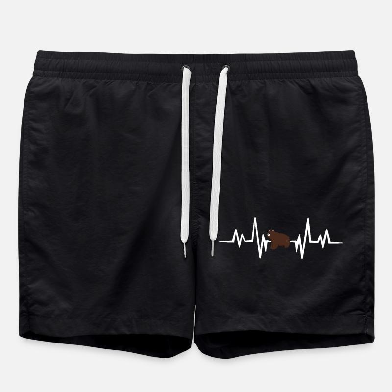 Bear heartbeat - Badeshorts - Schwarz