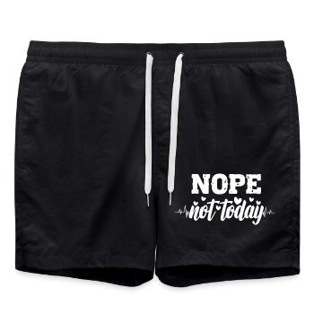Nope not today heartbeat - Badeshorts - Schwarz - Vorne - AI Model Male 185 light (185cm)