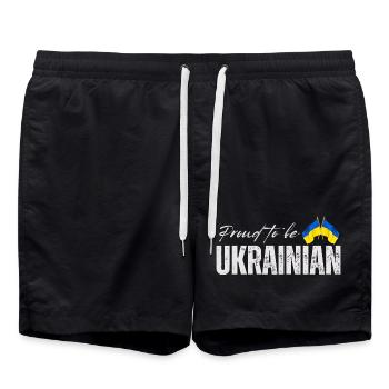 Fier Ukrainien, j’adore l’Ukraine - Short de bain - noir - Devant - AI Model Male 185 light (185cm)