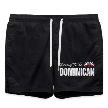 Fier dominicain - Short de bain - noir - Devant - AI Model Male 185 light (185cm)