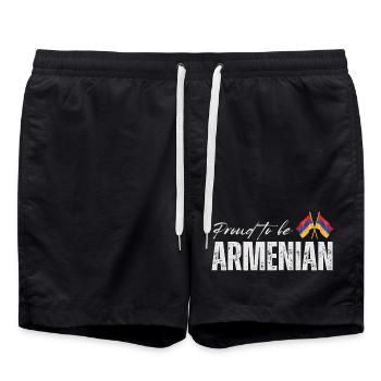Arménien fier, j’adore l’Arménie - Short de bain - noir - Devant - AI Model Male 185 light (185cm)