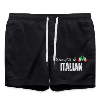 Fier d’être italien, j’adore l’Italie - Short de bain - noir - Devant - AI Model Male 185 light (185cm)