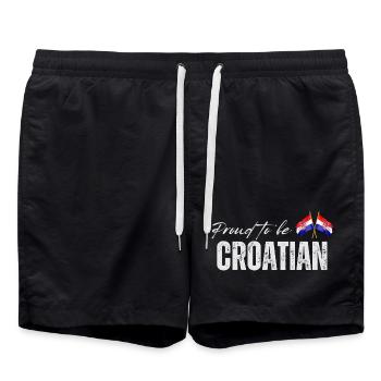 Croate fière, j’adore la Croatie - Short de bain - noir - Devant - AI Model Male 185 light (185cm)