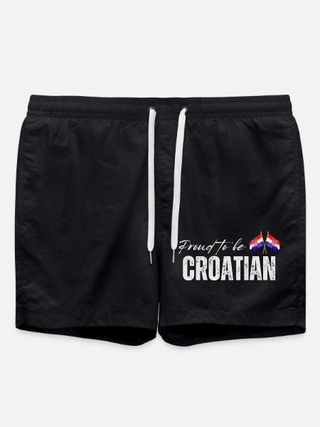 Kroatisk stolt, jeg elsker Kroatien - Badeshorts - sort