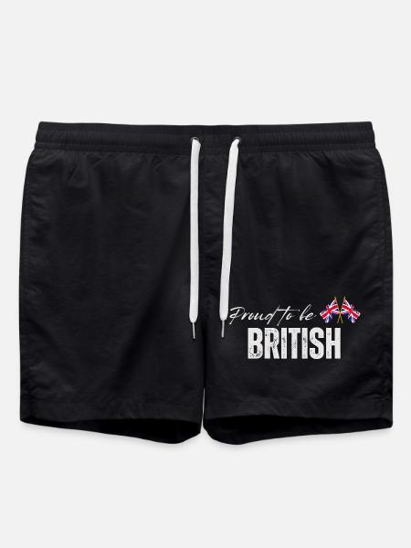 Proud British, I love the UK - Swim Trunks - black