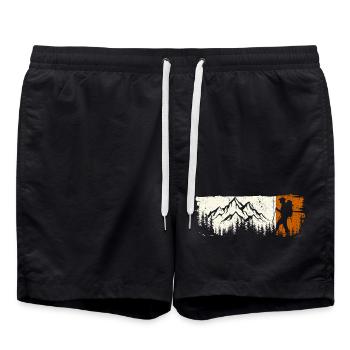 Mountain Explorer Silhouette T-Shirt - Badeshorts - Schwarz - Vorne - AI Model Male 185 light (185cm)