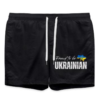 Fier Ukrainien, j’adore l’Ukraine - Short de bain - noir - Devant - AI Model Male 185 light (185cm)