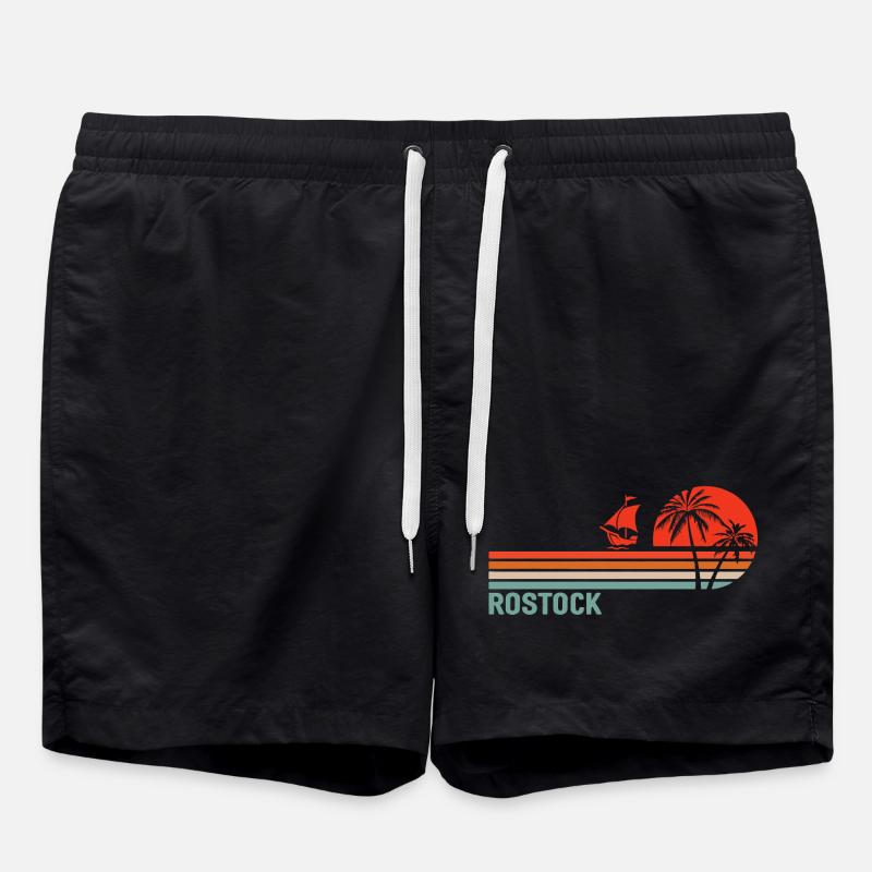 Rostocker Sunset Vibes - Badeshorts - Schwarz