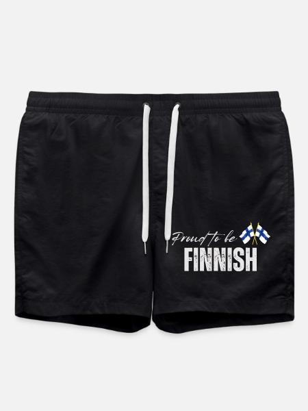 Proud Finn, I love Finland - Swim Trunks - black
