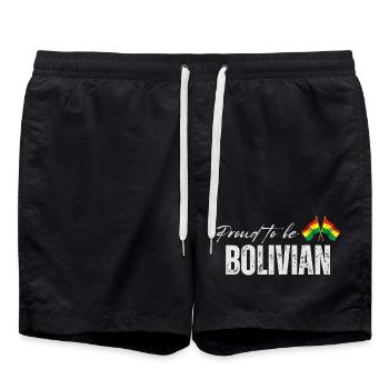 Bolivien fier, j’adore la Bolivie - Short de bain - noir - Devant - AI Model Male 185 light (185cm)