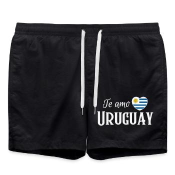 Ich liebe Uruguay, uruguayischer Stolz - Badeshorts - Schwarz - Vorne - AI Model Male 185 light (185cm)