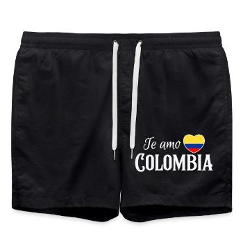 J’aime la Colombie, fierté colombienne - Short de bain - noir - Devant - AI Model Male 185 light (185cm)